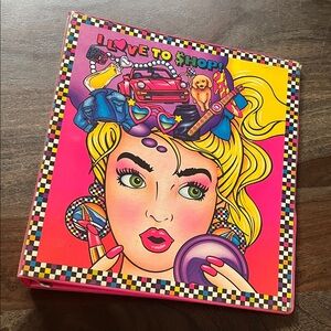 Lisa Frank I love to shop Folder Binder Vintage